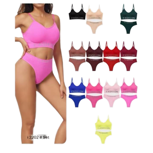 SK0711 Culotte string sexy sans couture taille mi-haute pour femme en polyester/coton pour le yoga, le sport et la gym - Product Image 2