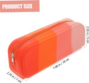 Sacs à maquillage en silicone avec fermeture éclair, multifonctionnels, résistants aux odeurs, sacs cosmétiques durables pour femmes, trousse à crayons, école, bureau, bureau à domicile - Product Image 5