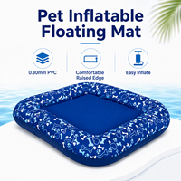 Lit flottant gonflable carré épais et portable pour animaux de compagnie, pour chien et chat, pour lac et piscine