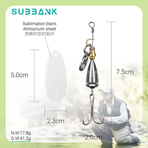 Sous-banque Sublimation coffret cadeau personnalisé blanc métal aluminium <span class=keywords><strong>plaque</strong></span> plomb trois hameçons crochet de pêche pour la pêche en plein air - Product Image 1