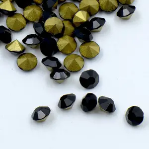 Fabriek Directe Verkoop Ss6 Naar Ss29 Jet Black Point Back Mc Crystal Glass Chaton Steentjes Voor Kunstmatige Jewlries