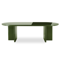 Ensemble de table à manger ovale en bois MDF brillant de style européen moderne et luxueux, 8 chaises pour restaurant, salle à manger