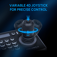 Controlador de Cámara PTZ FEELWORLD KBC20N NDI, Joystick Multiprotocolo para ONVIF Pelco, Alimentado por PoE para Transmisión en Vivo