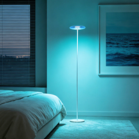 Lampe sur pied LED à lumière chaude avec abat-jour en plastique, design moderne, en aluminium, pour la décoration de la maison, avec plante RGB