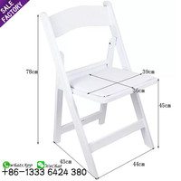 Chaises pliantes en résine plastique blanches rembourrées pour événements extérieurs, banquets de mariage, fêtes, jardins, Wimbledon, Sinoperfect