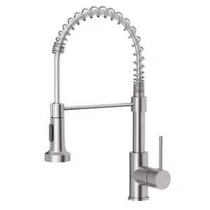 Kitchen Faucets Single Handle Single Lever Pull Down Sprayer Spring Kitchen Sink Faucet