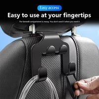 Organisateur de voiture multifonctionnel en plastique noir Micora avec logo personnalisé, crochet de fixation, support de téléphone, accroche-siège, fabriqué au Zhejiang