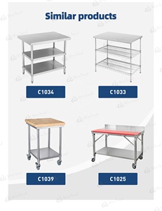 Thương mại Heavy Duty 201 thép 304 bàn làm việc với <span class=keywords><strong>3</strong></span> lớp thép không gỉ nhà bếp bàn làm việc bàn làm việc băng ghế dự bị bảng - Product Image 6