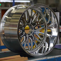 Jantes Concaves Polies Chrome 20x10 22x10 22x12 24x14 26x16 à Grand Bord en Alliage Forgé pour Silverado F150 Ram 1500 GMC 2500