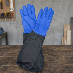 Gants de sécurité bleus en PU, longueur opéra, avec doublure en polyester, thermiques, pour usage domestique, style hiver - Product Image 3