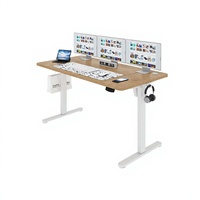 Bureau debout électrique avec plateau en deux parties 1200x300mm, hauteur réglable 740-1200mm, ergonomique, noir et blanc, pour bureau à domicile