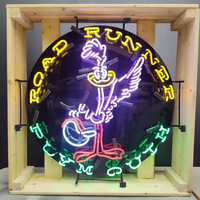Enseigne lumineuse en verre néon personnalisable, à intensité variable, multicolore, étanche IP65, pour les magasins, les bars, les soirées de jeux, les entreprises de construction