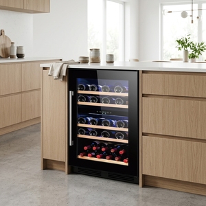 NE-421-8 <b>Compressor</b> Dual Zone Built in Undercounter Wine Refrigerator 130L 48 Bottles Wall Mounted Wine Cellar <b>Fridge</b> Cabinet - Product Image 1