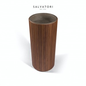 Salvatatori Adda moderno lavello Freestanding in legno a costine di pietra naturale materiale in resina per bagno Hotel uso ovale lavaggio a mano - Product Image 4