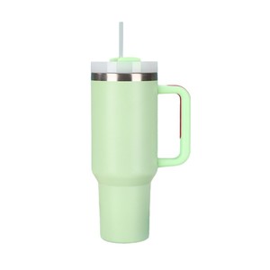 Gourde de voyage moderne en acier inoxydable de 40 oz avec poignée pliable et paille, bouteille d'eau portable par sublimation pour usage extérieur - Product Image 3