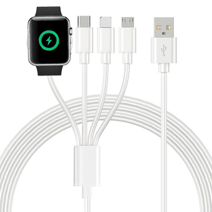 Cargador Inalámbrico Magnético 4 en 1 para <span class=keywords><strong>Apple</strong></span> Watch con Conectores 1 a 4, Carga Rápida y Transferencia de Datos a través de <span class=keywords><strong>Cable</strong></span> Tipo C - Product Image 1