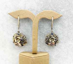 Handmade 925 Sterling <b>Silver</b> <b>Drop</b> <b>Earrings</b> Modern Artisan Turkish Jewelry Pink Quartz Lapis Lazuli Wholesale - Product Image 2