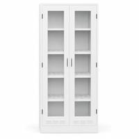 Armoire de rangement de laboratoire en acier blanc de haute qualité, mobilier de laboratoire professionnel avec 4 portes vitrées pour laboratoire universitaire