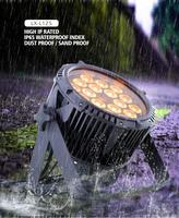 Étanche 18*10W Rgbw 4in1 Led Plat Par Lumière Portable Scène Disco Extérieur IP65 Haute Puissance Faisceau 380 Faisceau Lumineux 380 3 en 1 6.5