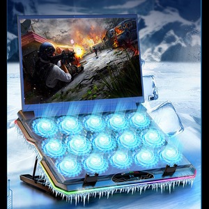 Radiateur pour ordinateur <span class=keywords><strong>portable</strong></span> Kolorful F15 avec écran LCD RVB, contrôle de la vitesse, support E-Sports, maille métallique pour le jeu et la lecture, base de <span class=keywords><strong>refroidissement</strong></span> - Product Image 5