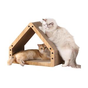 <span class=keywords><strong>FUKUMARU</strong></span> Cat Scratcher House Design en carton confortable Chatons sûrs et sécurisés Lit écologique pour chats - Product Image 1