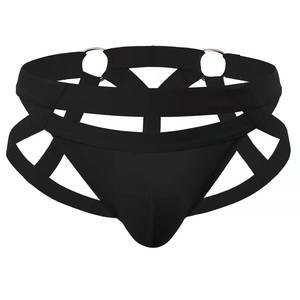 Men's <b>Thong</b> Sexy <b>Underwear</b> Low Rise Spandex Nylon Cotton Blend <b>White</b> - Product Image 2