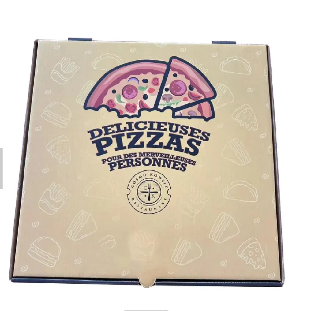 Boîte à tarte/boulangerie en carton noir à emporter Fast Food Boîtes en papier en gros Boîtes à pizza noires de 10 pouces