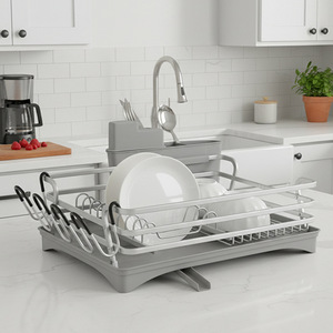 Escurridor de Platos de Aluminio Tamaño L, Secado Rápido, Almacenamiento para Encimera, Multiusos, Sin Necesidad de Instalación - Product Image 1