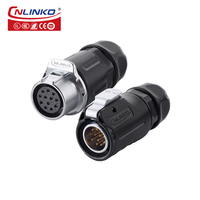 CNLINKO konektor M20 IP68 cepat tahan air LP20 modul Led dalam ruangan 12 Pin konektor listrik soket steker pria dan wanita