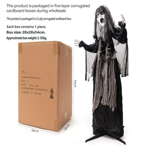 Halloween: Figura di zombie femminile con bocca aperta da 2,3 m, per casa infestata, cortile, orrore luminoso, fantasma in piedi con sensore elettrico - Product Image 6