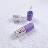 Joli flacon PETG AS pour blush liquide avec applicateur en silicone, pour huile à lèvres ou miel, tube d'emballage 3ml