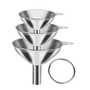 Corong <span class=keywords><strong>Mini</strong></span> Bubuk Memanggang Dapur, Alat Filter Minyak Kedelai Stainless Steel 3 Buah - Product Image 1