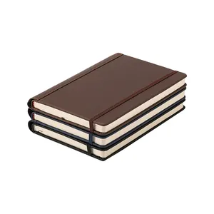 HongShun Notebook jurnal kulit Pu ukuran A5, dengan pita elastis, Logo kustom