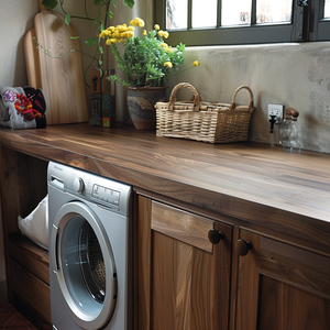 Encimeras de <span class=keywords><strong>nogal</strong></span> sudamericano sólidas hechas a medida para lavadora y secadora, tapas de tocador y mesas, pedido hecho a mano - Product Image 6