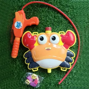 Summer outdoor play pull out cartoon shooting toys kids backpack water gun