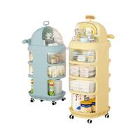 Étagère de rangement pour poussette à 3 niveaux, grande capacité, multi-couches, transparente, amovible, pour les fournitures et les collations de bébé