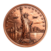 Pièce de monnaie en cuivre fin de qualité supérieure de 1 oz .999, pièce de monnaie personnalisée avec logo imprimé, pièce de monnaie de défi, finition antique, pièce de monnaie en métal