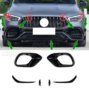 ฝาครอบกระจังหน้ากันชนหน้าสีดำเงาสำหรับ Mercedes-Benz W118 C118 CLA45 CLA200 250 AMG 2020-2021 แต่งรถ - Product Image 1