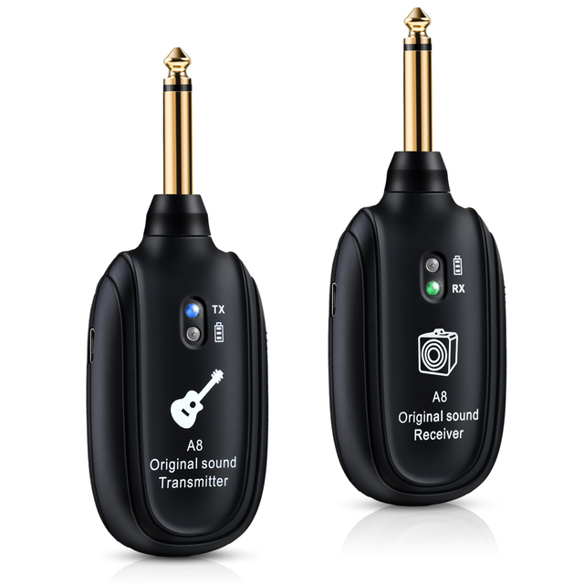 Electric Guitar Wireless Pickup Wireless Transmitter and Receiver, A8 Instrument Pickup Wireless Transmission System
