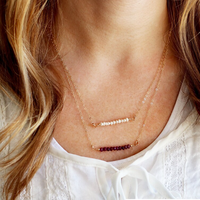 Nouveauté : Collier pour femme en acier inoxydable plaqué or 18 carats avec améthyste facettée de 3 mm, pierre de naissance, cadeau pour elle