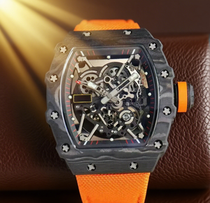 Reloj mecánico Tourbillon clásico para hombre 2025, material de fibra de carbono, Correa hueca colorida, reloj moderno y genial - Product Image 2