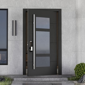 China Top Manufacturer Custom Prehung Solid Wood Exterior Front Entry Doors Hurricane Impact Pivot Door Apartment Living Room - Product Image 4