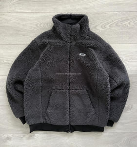 Giacca Pesante con <span class=keywords><strong>Cappuccio</strong></span> in Pile Polare Sherpa e Pelliccia Sintetica, Moda Invernale da Uomo, Calda e Personalizzata Stile Streetwear - Product Image 4