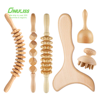 Rouleau de Massage musculaire, bâton en bois, Massage de Drainage lymphatique, madéroapia, kit d'outils de Massage