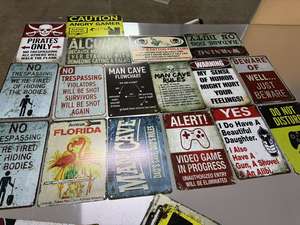 警告注意游戏墙贴彩绘金属锡标牌复古海报装饰牌复古酒吧酒吧标牌家居装饰防紫外线 - Product Image 5