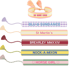 Nom personnalisé conception <span class=keywords><strong>texte</strong></span> personnalisé/Logo broderie à la main <span class=keywords><strong>amitié</strong></span> Bracelet Bracelet pour mariage vacances bijoux - Product Image 1