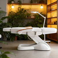 Table de massage réglable à 3 moteurs électriques pour salon de beauté, lit de soin pour cils, chaise de traitement facial et de tatouage