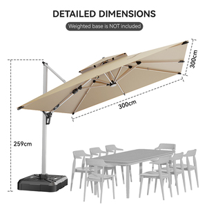 Sombrilla de Patio Plegable Impermeable de 4x3 Metros con Color Personalizado HANYI, <span class=keywords><strong>Base</strong></span> Giratoria con Inclinación, Parasol de Aluminio para Jardín, para Uso en Hoteles - Product Image 4