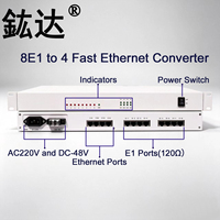 Convertisseur Ethernet rapide 8 canaux E1 vers 4 Hongda SJ 8E1-10/100M, directement de l'usine, avec garantie de 3 ans