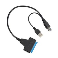 Disco Duro mecánico de 3,5 pulgadas, cable adaptador SATA a USB con fuente de alimentación de CC, USB 3,0 a SATA, línea de unidad fácil
